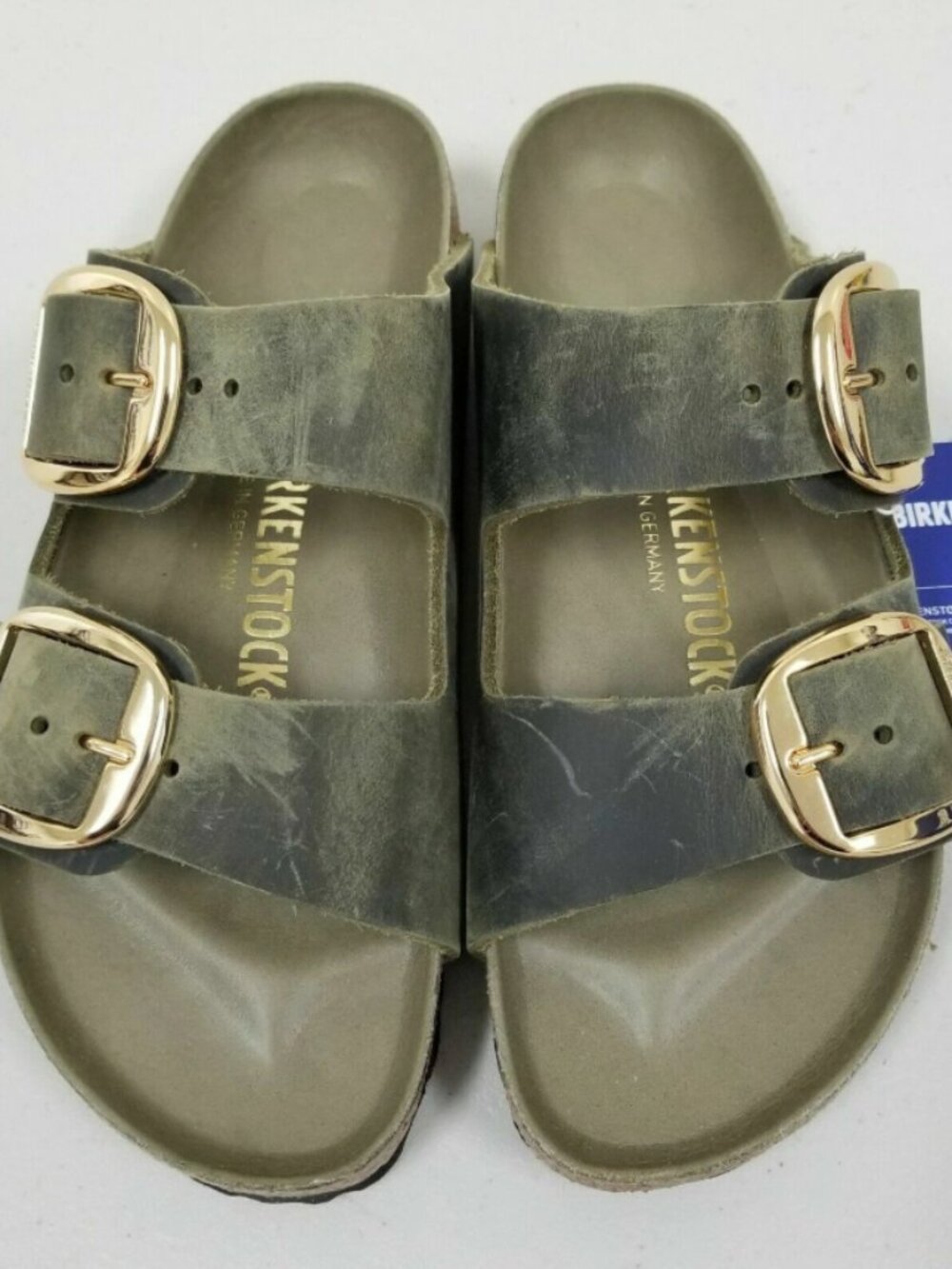 Birkenstock Arizona Big Buckle Jade Oiled Leather Exquisite Footbed Regular